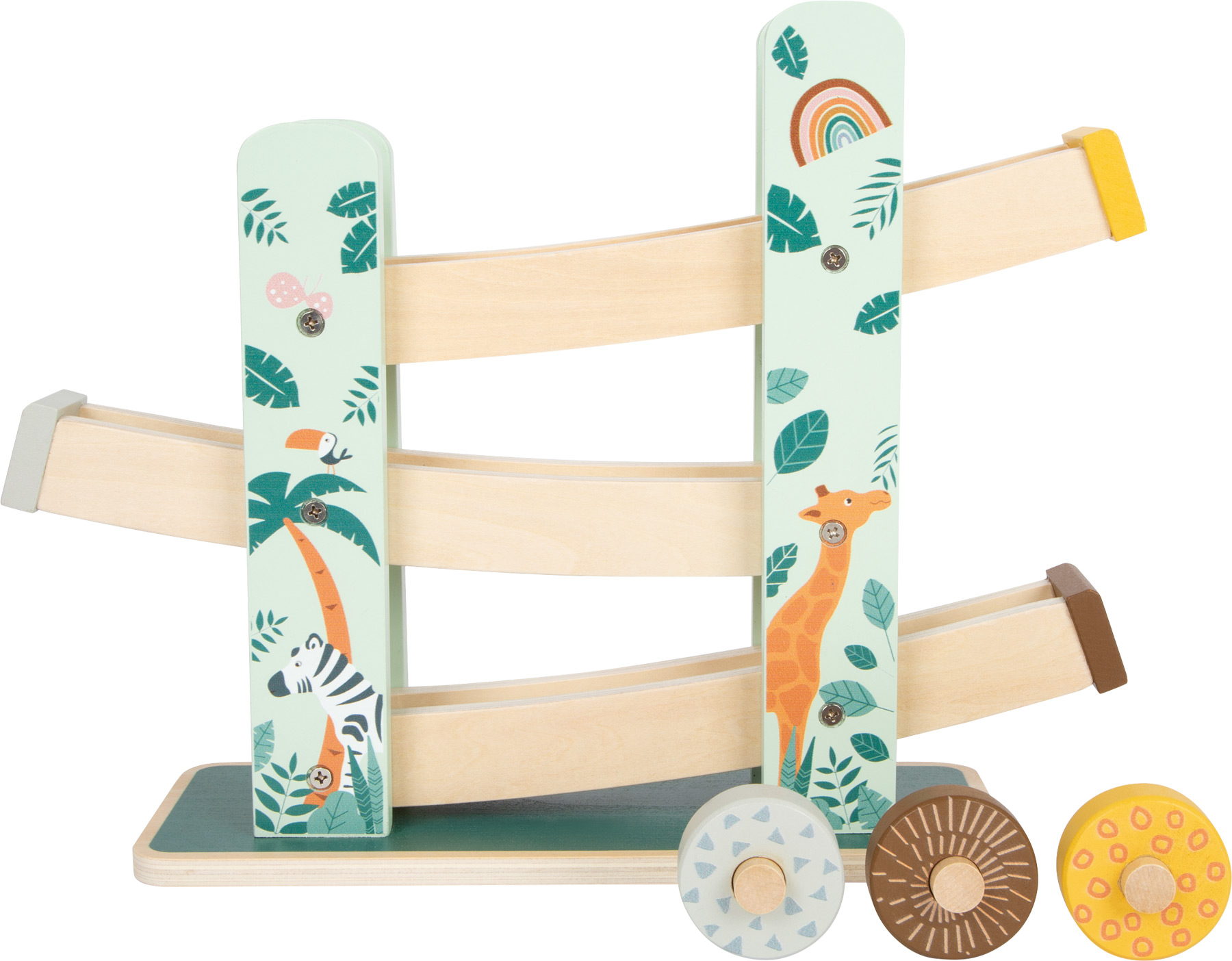 Small foot - Knikkerbaan Safari 10 X 30 Cm Hout Groen 4-delig - Afbeelding 3