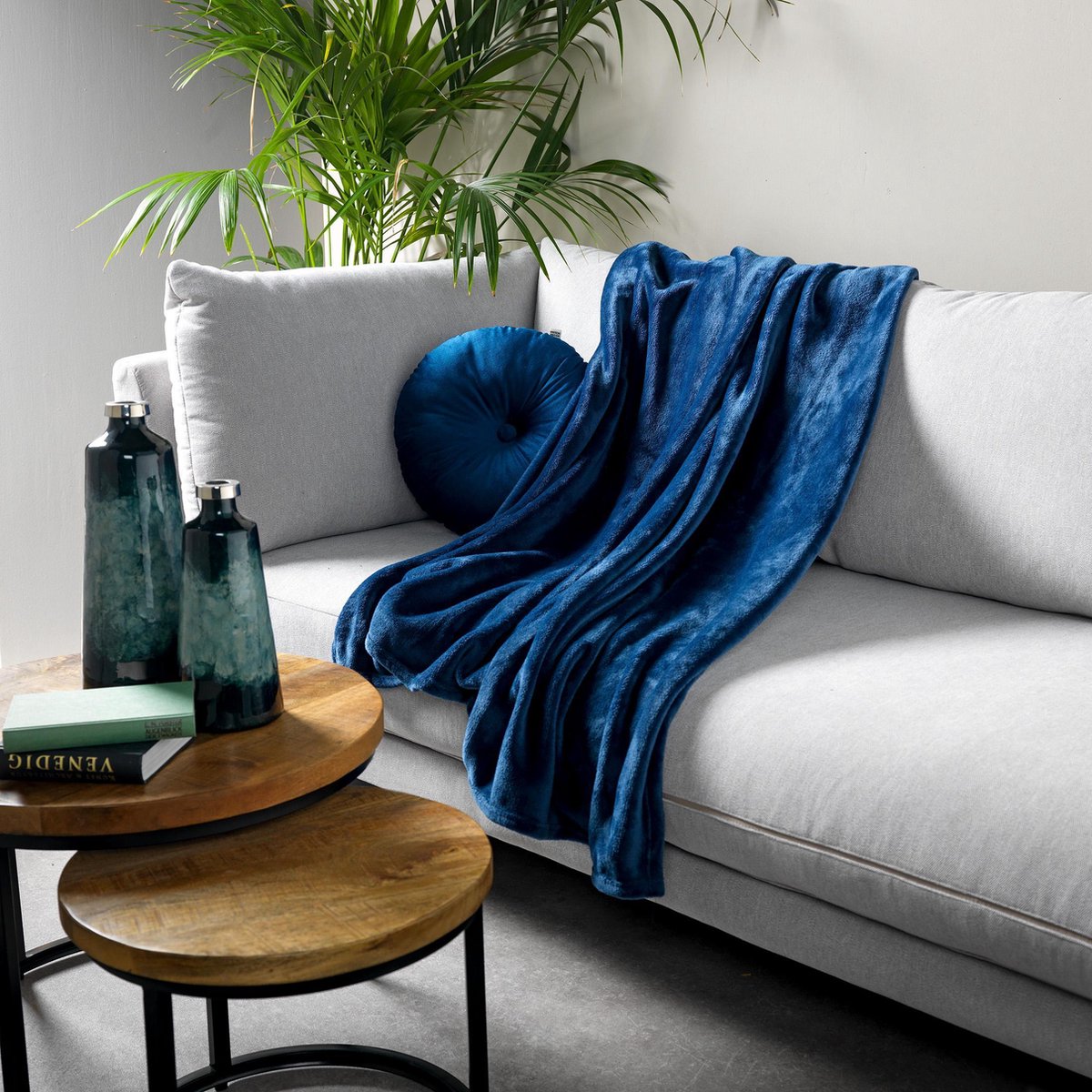 Dutch Decor HARVEY - Plaid van fleece Insignia Blue 150x200 cm - Afbeelding 3