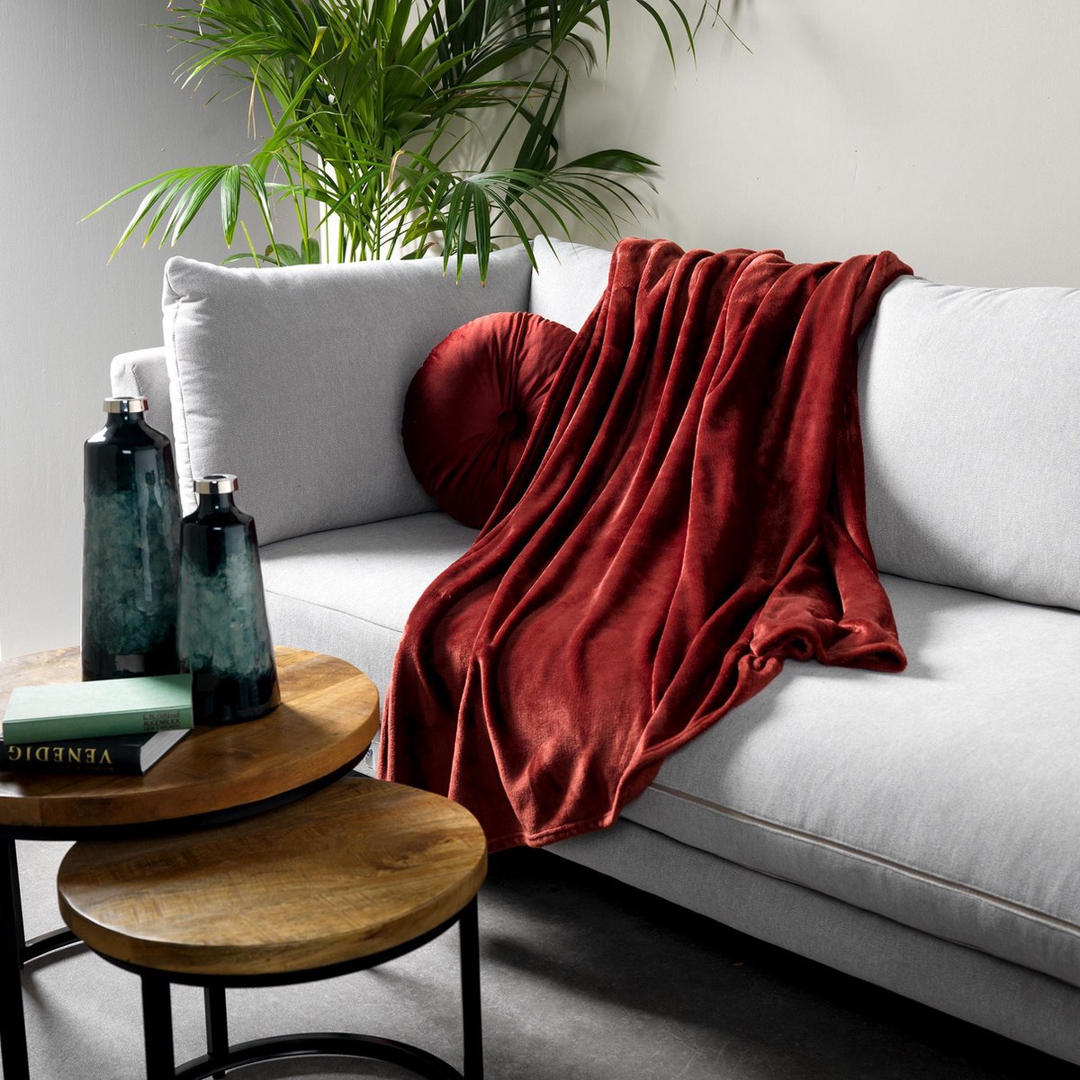 Dutch Decor HARVEY - Plaid van fleece Merlot 150x200 cm - Afbeelding 3