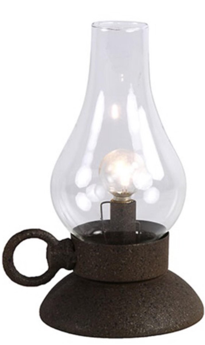Countryfield - Olielamp roest - led - batterijen - met timer - L13B10,5H19,5CM