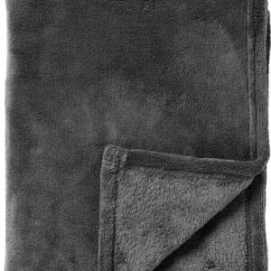 Dutch Decor HARVEY - Plaid van fleece Charcoal Gray 150x200 cm