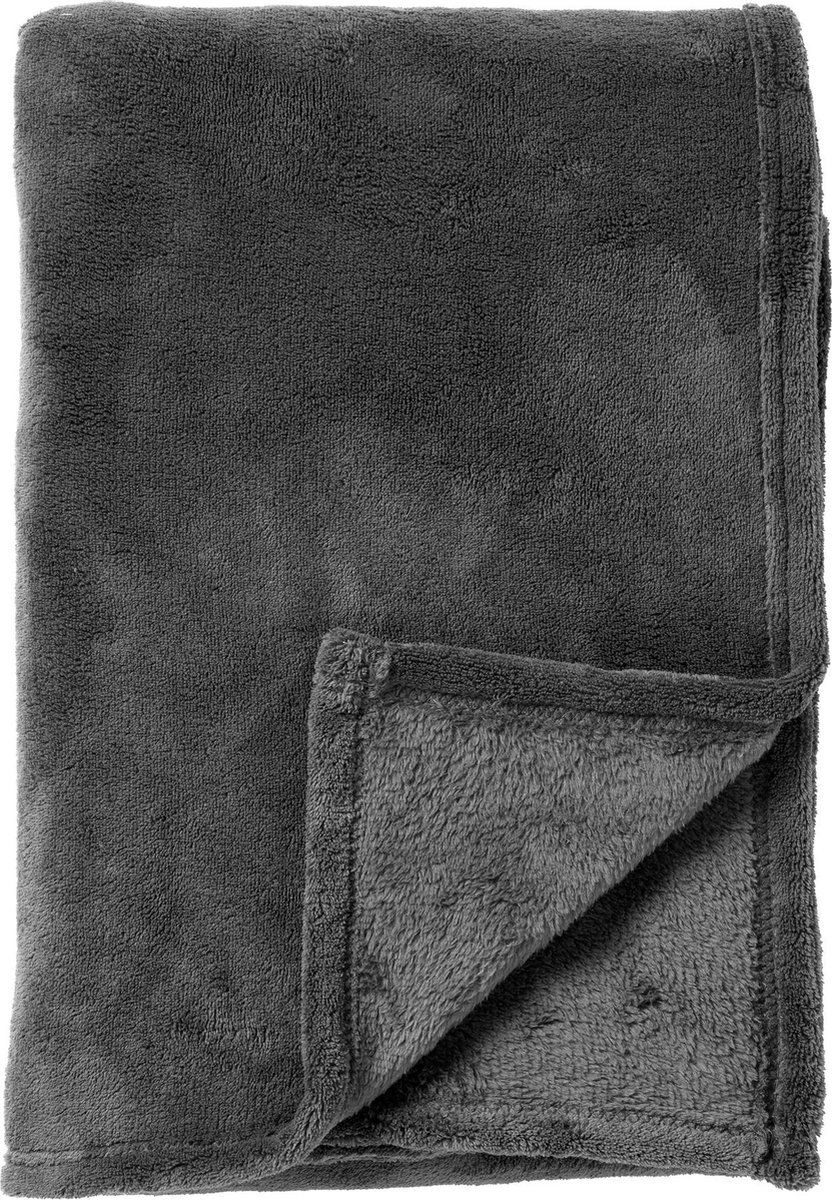 Dutch Decor HARVEY - Plaid van fleece Charcoal Gray 150x200 cm