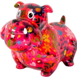 Pomme Pidou spaarpot Barney Bulldog rood