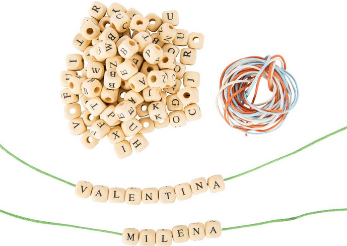 small foot - Armband/ketting maken met houten letter stenen - Afbeelding 2