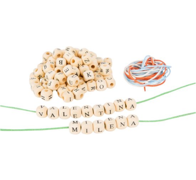 small foot - Armband/ketting maken met houten letter stenen - Afbeelding 3