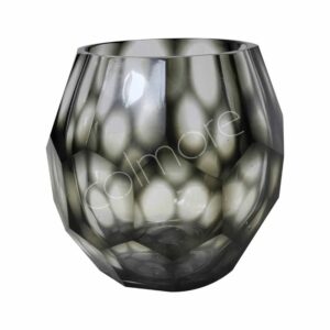 Windlicht Votive Faceted glass grey/clear 10x10x9